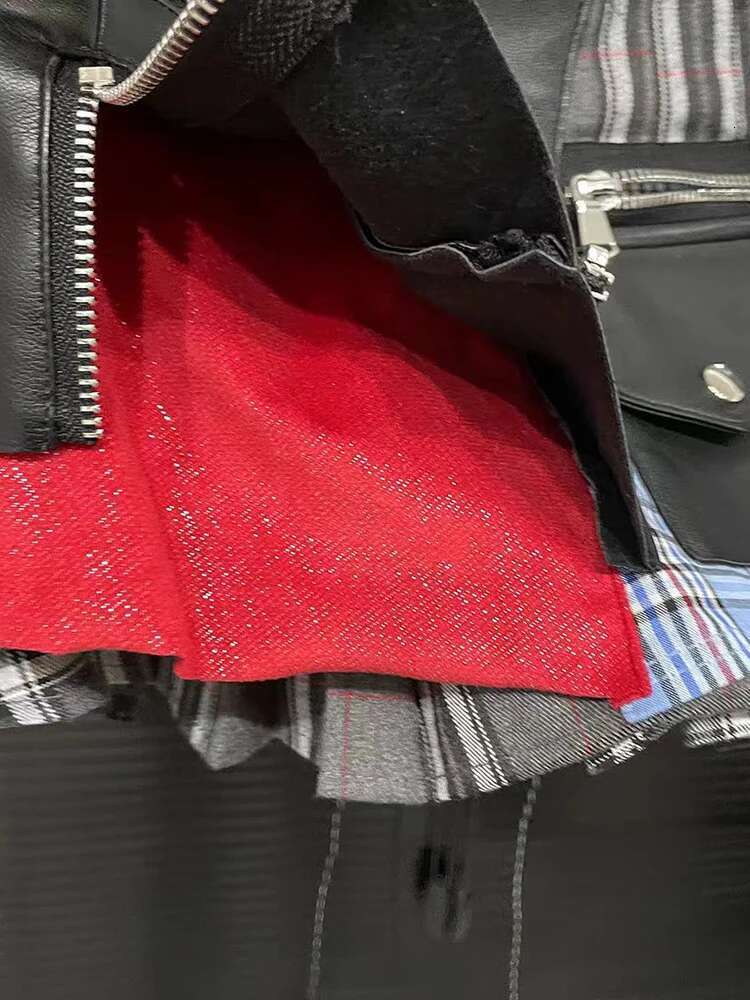 Fashion Trendy Women's Patchwork Plaid Design Pleated Mini Skirts 2024 Summer New High Waist A-E Skirt Female