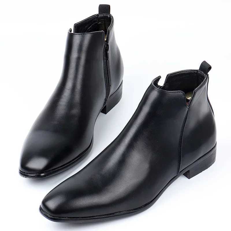 Mens Chelsea boots luxury casual leather boots 2025 new suede ankle boots mens business dress boots large size 48 Botas Hombre Z250303