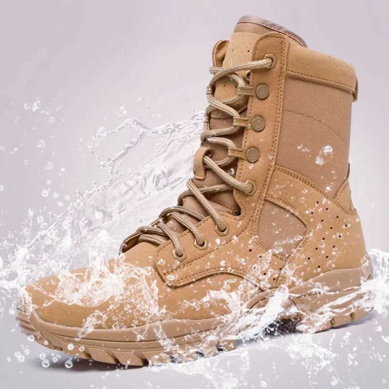 Luxury Mens Boots Cowhide Waterproof Boot Warm Wool Fur Plush Winter Snow Shoes Summer Breathable Hole Outdoor Hiking Shoe Z250303
