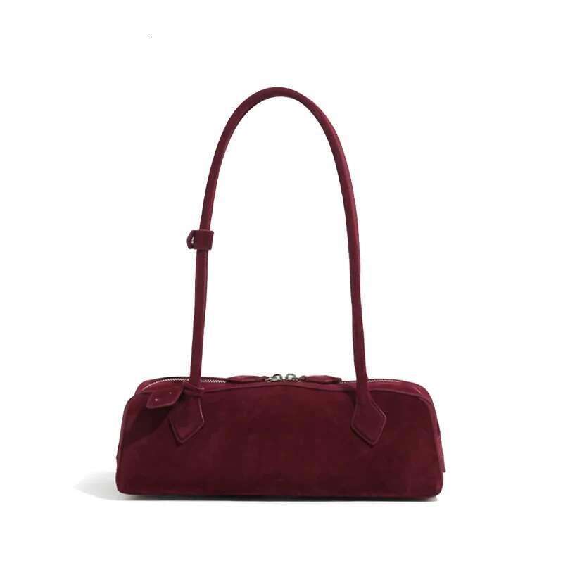 Vintage Women Underarm Bags Single Shoulder Female Genuine Leather Large Capacity Sausage Shape Handbag Bowg Bag