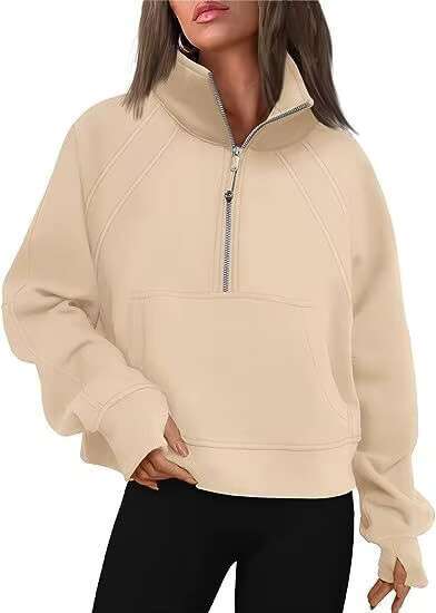 New Stand Collar Long Sleeve Zipper Pullover Women's Fashion Casual Hoodies For Women