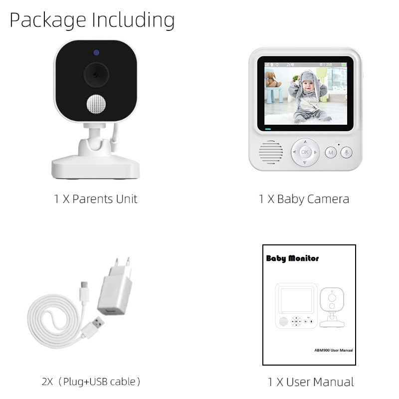 Two point eight inches display screen baby monitor 720P baby caregiver baby monitor two-way voice intercom