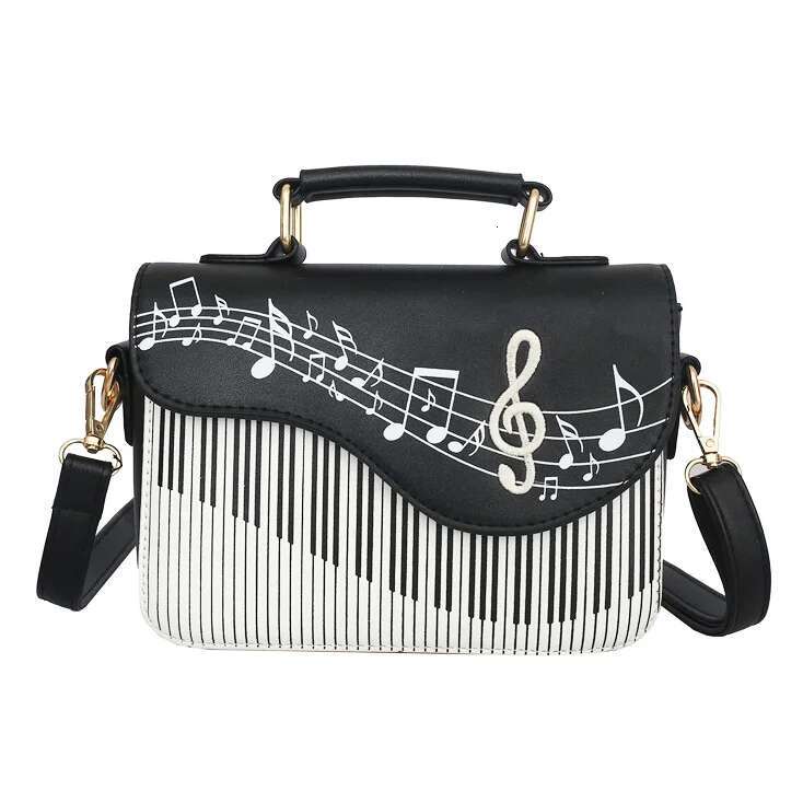 Women Shoulder Bags Piano Style Lady PU Leather Music Note Handbags Casual Woman Girls Tote Bags Billfold Wallet Flap Bag