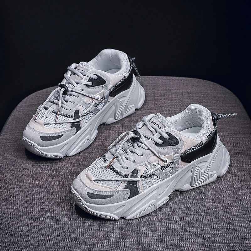 Dad s Shoes 2025 Season New Breathable Mesh Multifunctional Sports And Leisure Thick Soled Height Increasing Women s Sports Shoes