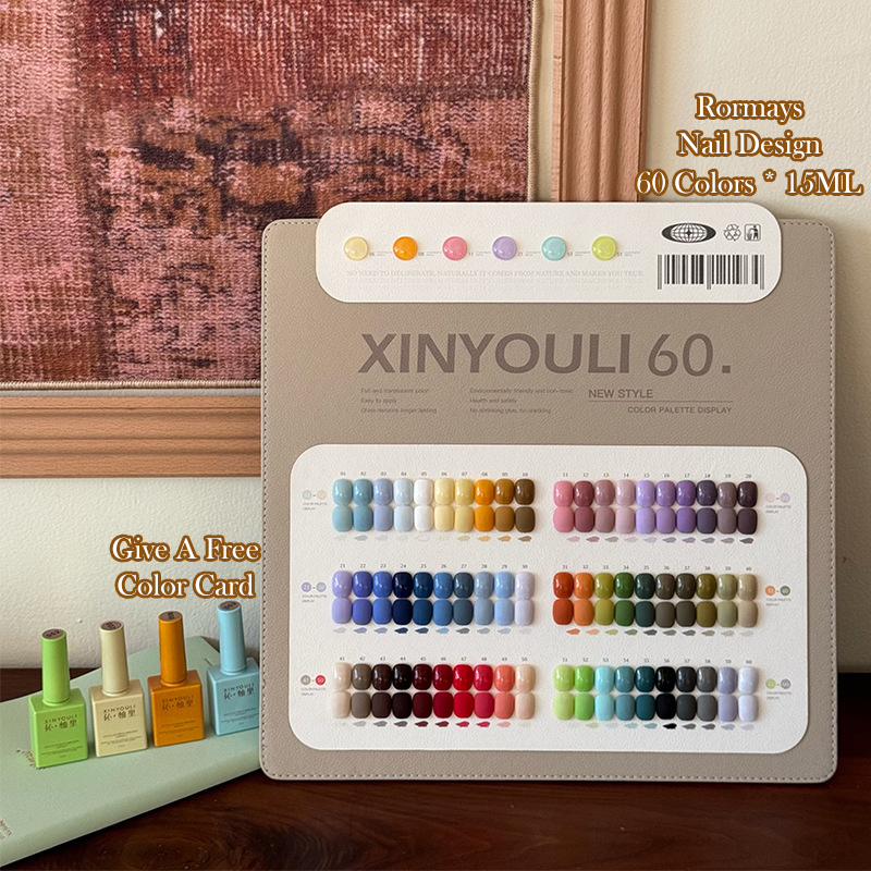 Rormays Spring Summer New Rainbow gel Polishing 60PCS Mixed Varnish Lasting Immersion UV Candy Salon Topcoat Whitening gel 15ML Wholesale Factory