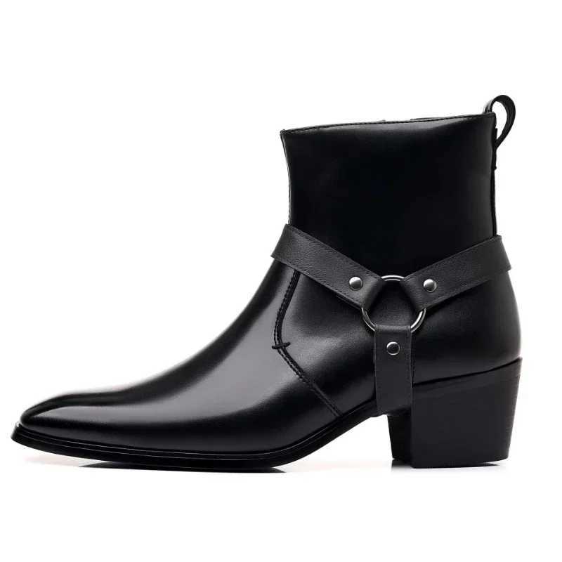 Mens Boots Fashion Designer Chelsea Boots Luxury High Quality Men Cowboy Boots Black Brown Zip Wedding Office Dress Shoes Male Z250303