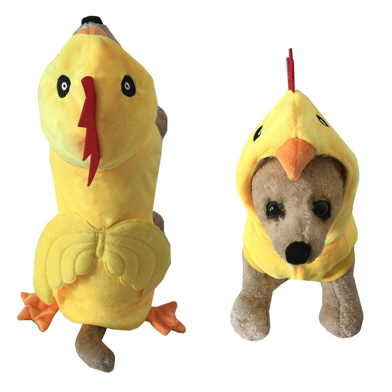 Dog Chicken Costume Pet Halloween Christmas Cosplay Costumes Funny Puppy Cat Winter Coat Hoodie Outfits Sweater Clothes