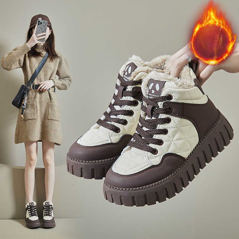 Designer s New Velvet High Top Thickened Women s Winter Warm Fashionable Non Slip Outdoor Casual Sports Cotton Shoes Multifunctional Women s Shoes