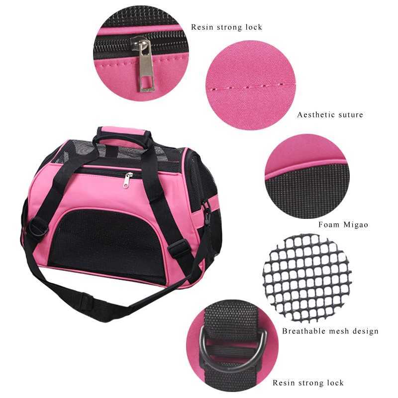 Cat Bags Portable Dog Carrier Bag Mesh Breathable Carrier Bags for Small Dogs Foldable Cats Handbag Travel Pet Bag Transport Bag 250205