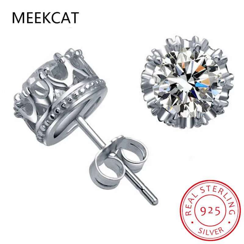 1CT 2CT Ear Studs Earring Pass Dia Test Moissanite Stud Earrings For Women Sterg Sier Jewelry