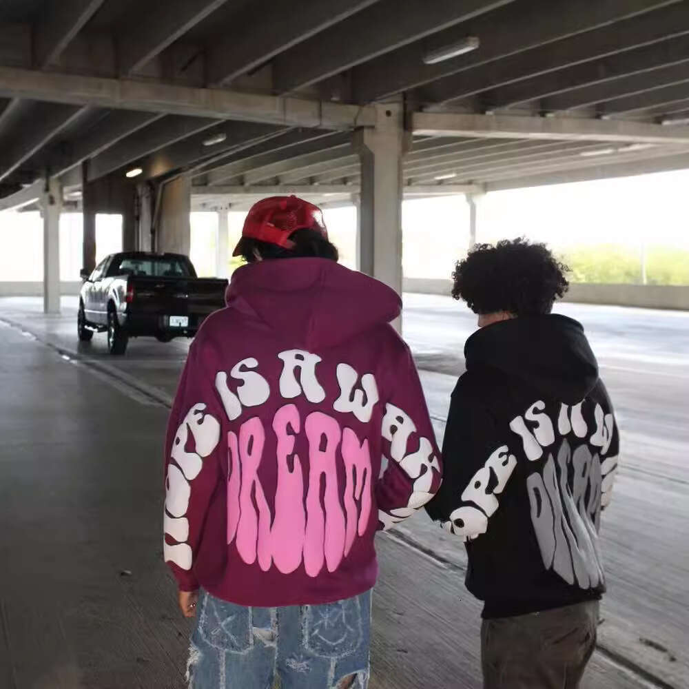 new street hip-hop foam letter printed cardigan zipper youth casual hoodie trend