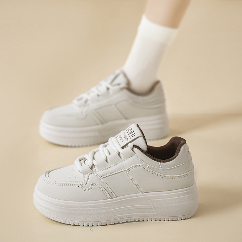New Breathable White Women's Designer Shoes With Multifunctional Height Increasing And Thick Soled Outdoor Sports And Leisure Board Shoes