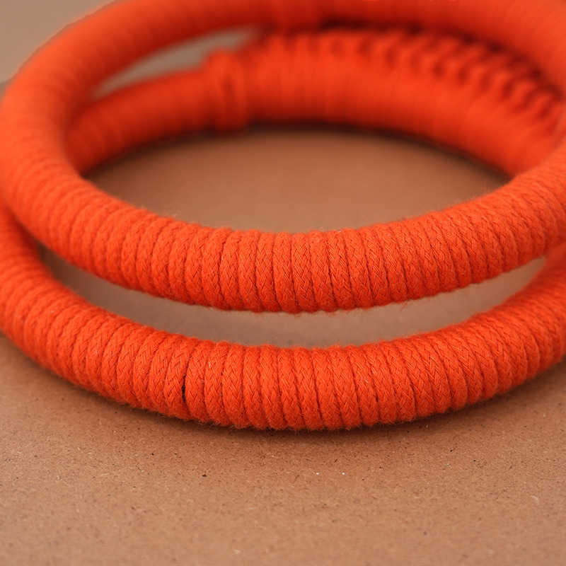 Korean version new solid color hand woven bag, fashionable women's high-end tote bag, handmade cotton rope mesh bag, beach bag for women