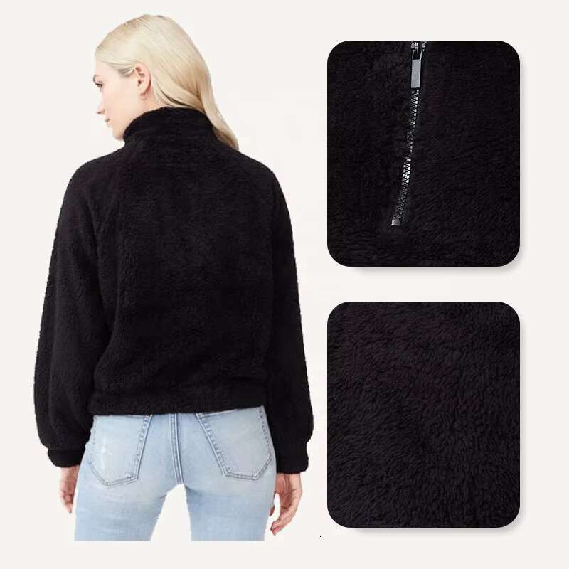 Custom Winter Active Gym Clothing Turtleneck Oversize Fit Women's Sherpa Fleece For Women Half-Zip Pullover Hoodies