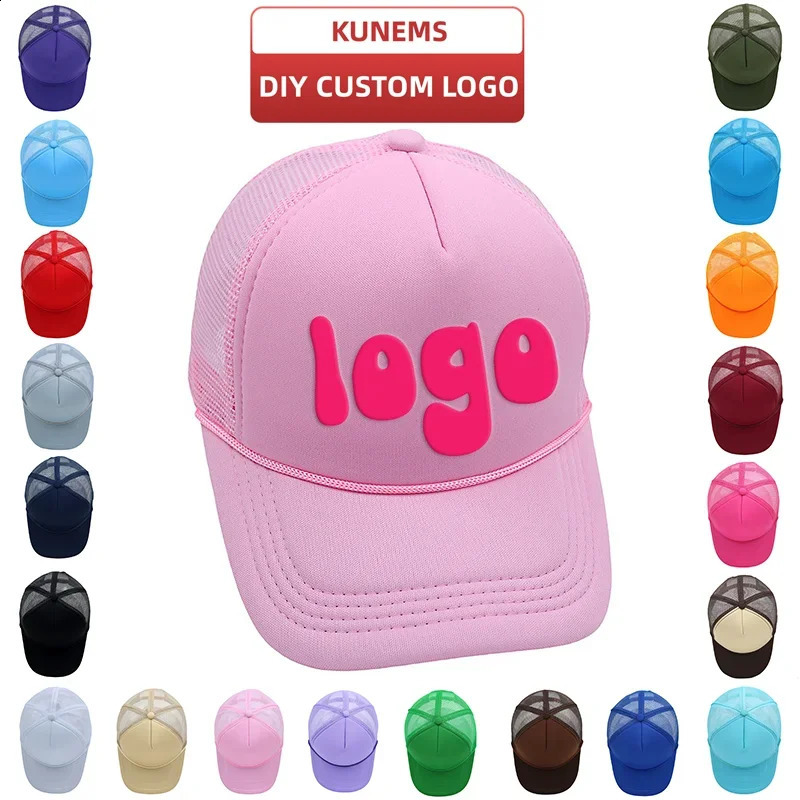 KUNEMS custom baseball cap unisex DIY blank rope truck cap summer beach cap 3D printed embroidered baseball cap 250228
