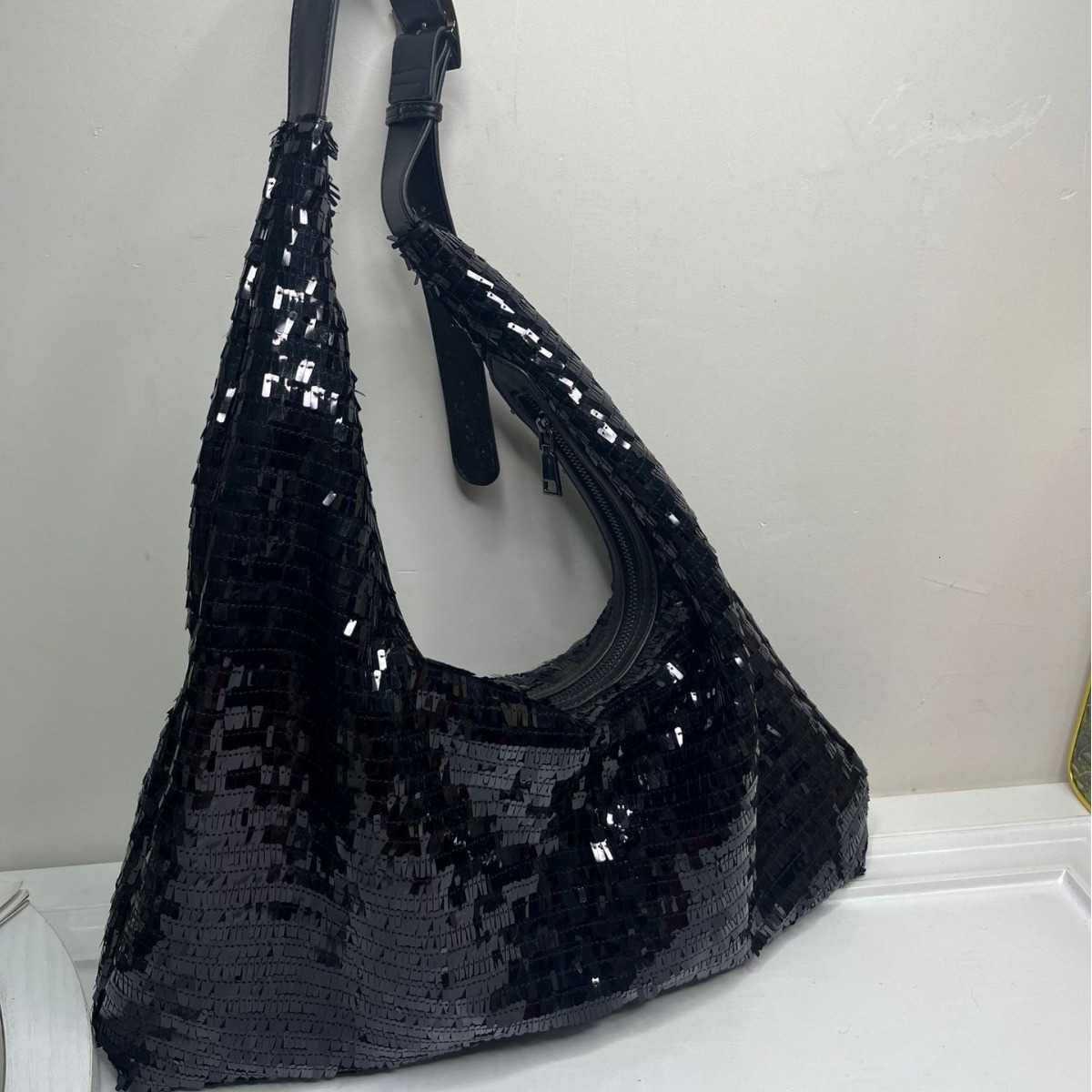 toteBag Shoulder bag ROSE NOIRE For Women New Product, Internet Celebrity, Small Fresh Sequins, Large Capacity Tote Hand-Held Single Shoulder Armpit B