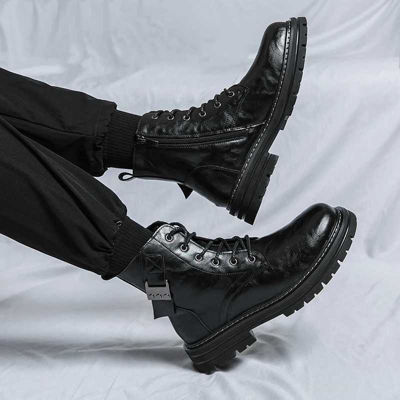 Genuine Leather Handmade Luxury Designer Brand Chelsea Dress Cowboy Man Shoes for Men Casual Business Boots Ankle Boots Footwear Z250303