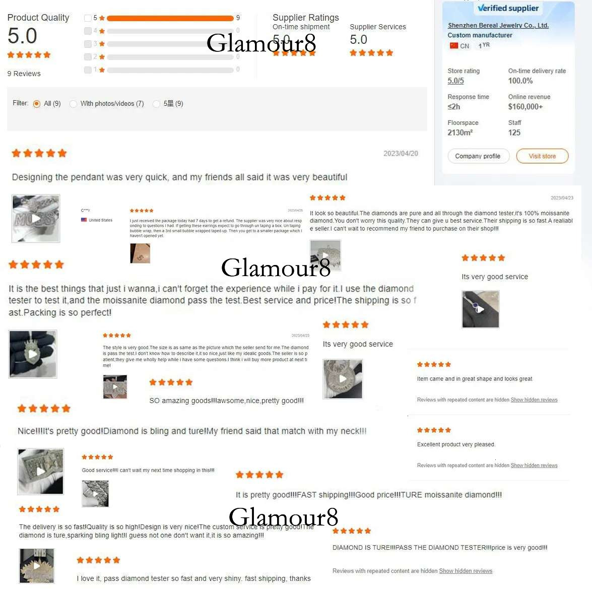 Custom Pass Tester Iced Out VVS Moissanite Dia Letter Lens Colored Glasses Eyewear Sunglasses Jewelry For Men Women