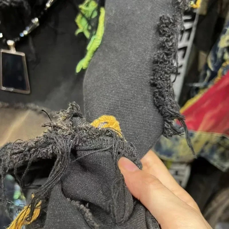 Personalized Fashion Ripped Pullover Hoodie Men Y2k Fashion Loose High Street Fashion Sweatshirt Casual Clothing Women 250225