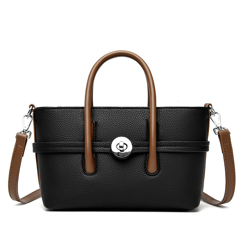 toteBag Shoulder bag ROSE NOIRE New Large Capacity Single Shoulder Diagonal Cross Hand-Held Simple Women's Lychee Pattern Bag