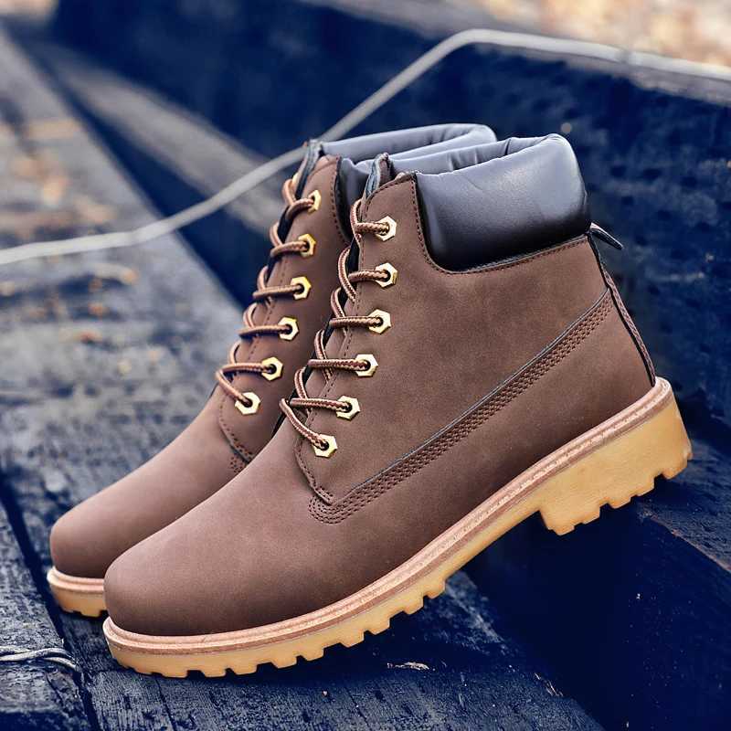 Ankle boots High top round toe thick bottom outdoor Hiking Footwear Recommended Wear-Resistant comfortable Non-slip wild British Z250303
