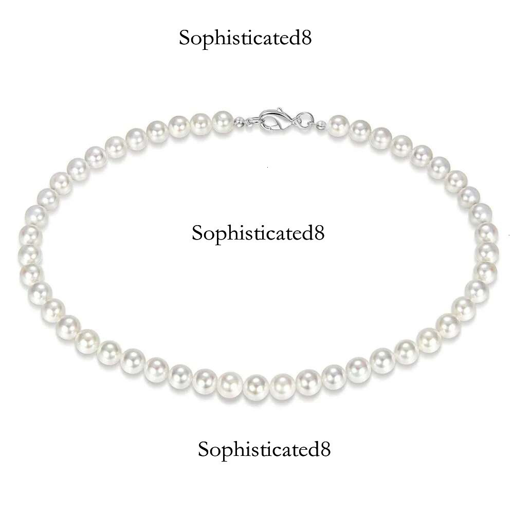 Cool Artificial White Pearl Necklace 1 Pcs Choker Beaded Chain for Men and Women Fashion Jewelry Gift