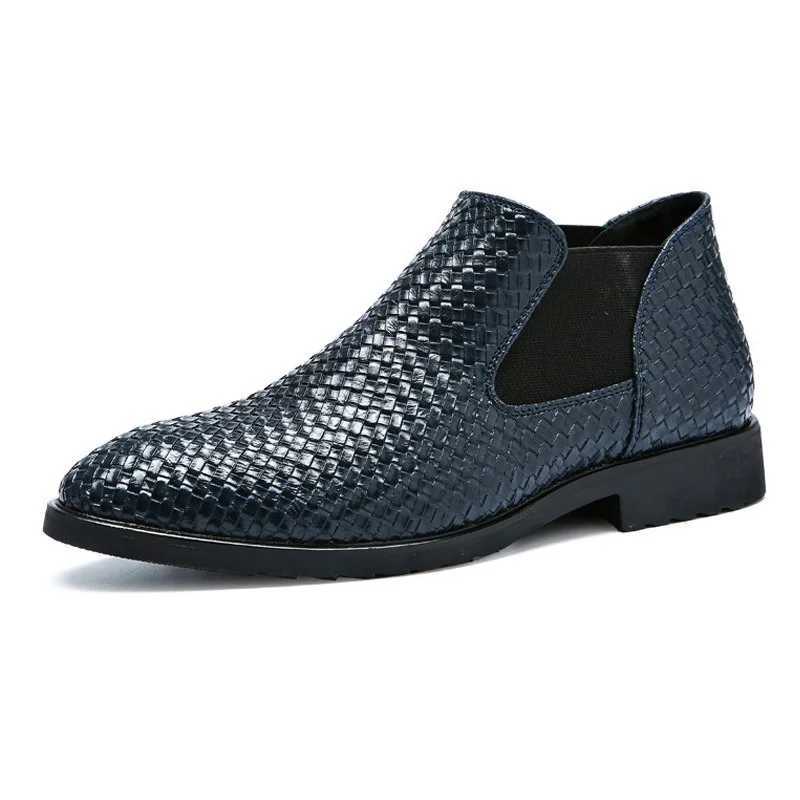 Black Mens Boots Luxury High Quality Chelsea Boots Male Leather High Top Casual Shoes Designer Classic Business Men Ankle Boots Z250303