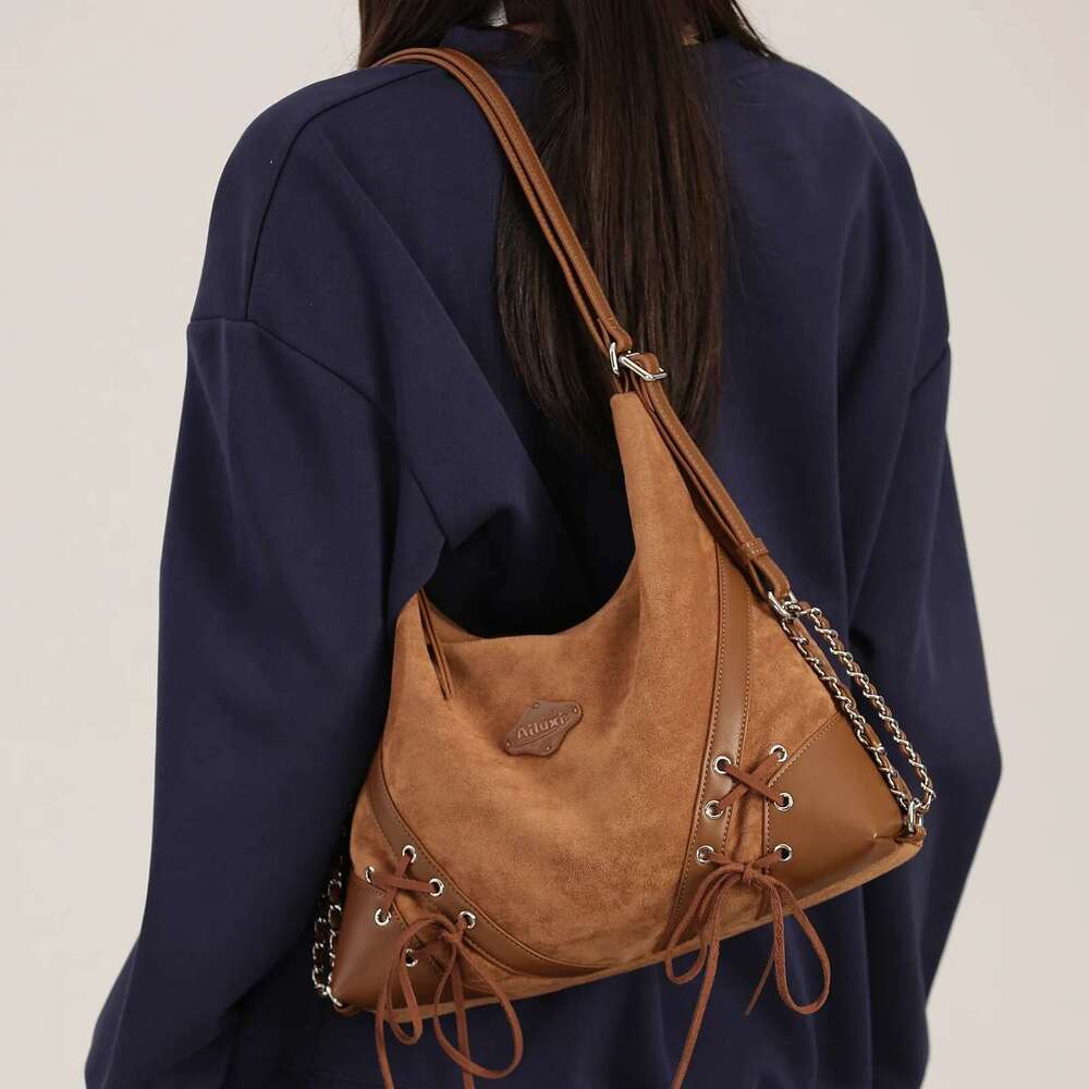 AII Vintage Suede Tote Bag Large Capacity Original Designer Maillard Backpack Multifunctional Fashion Handbag Christmas Gift