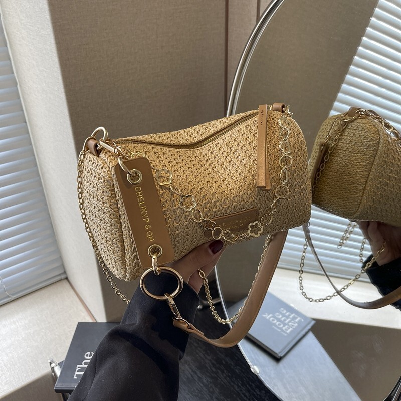 2025 trendy grass woven women's fashion vacation beach foreign style crossbody bag summer versatile #swissmilitary