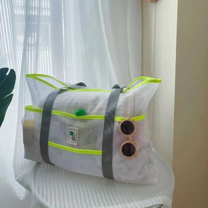 New Arrival ((68) Ins Large Capacity Beach Bag Fitness Swimming Storage Bag Outdoor Portable Toy Storage Mesh Bag Leisure Shoulder Bag T250303