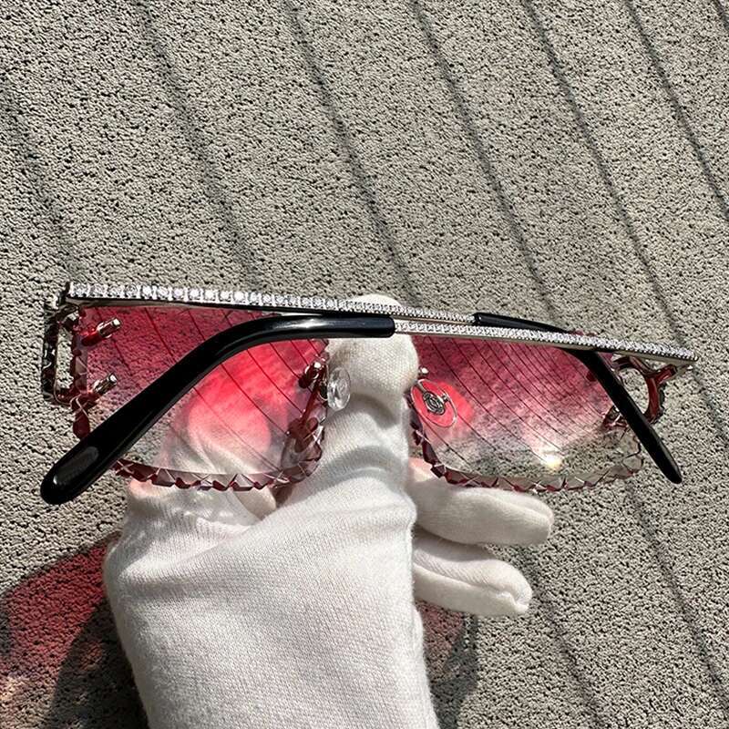Full Moissanite Sunglasses Shark Dia Cut Wire C Designer Carter Sun Glasses Vintage Mens Decoration Eyewear Frame 828