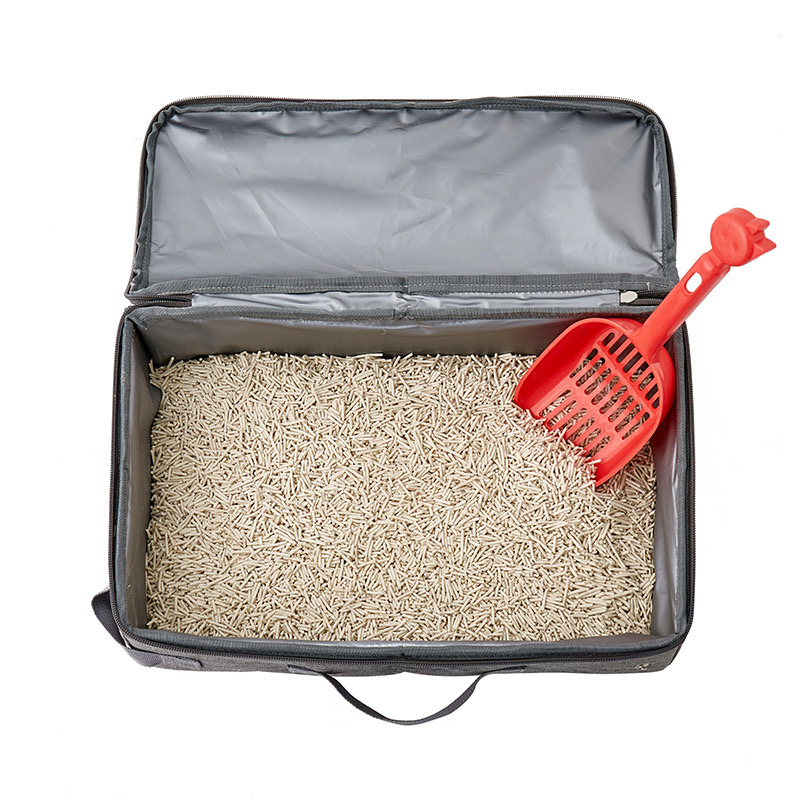 Foldable travel litter box Oxford Cloth Go out portable Pet bag Inside Mobile cat toilet