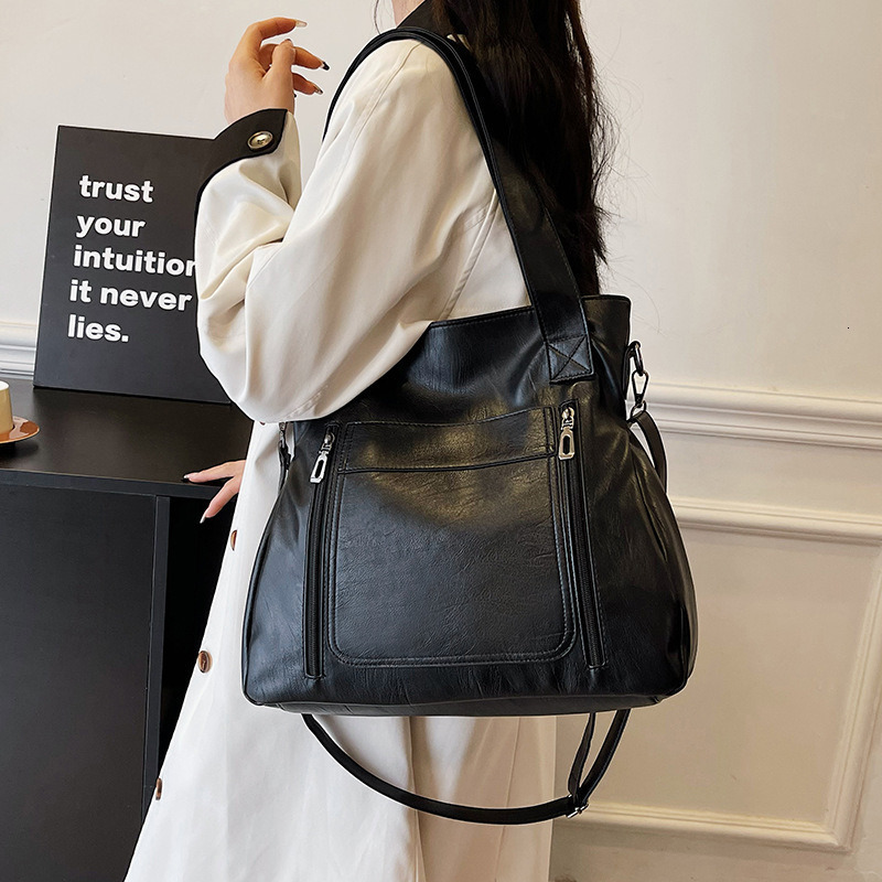 Ship from US Womens PU Leather Tote Bag Large Capacity Work Handbag Stylish Practical for Daily Use 250228FBB