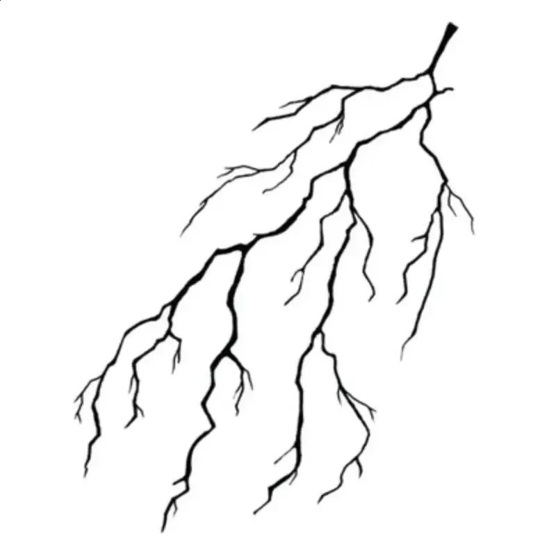 Herbal Juice Lasting Lightning Tattoos for Woman Men Goth Lines Crack Arm Waterproof Temporary Tattoo Stickers 250219