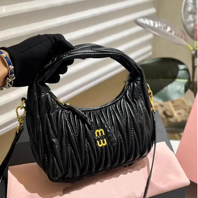 Designer Tote Handbag Designers for Women Fashion Hand Letter Black White Pink Plain PU Corduroy Half Moon Small Mini Evening Bags Womens Lady Shoulder Bag 021