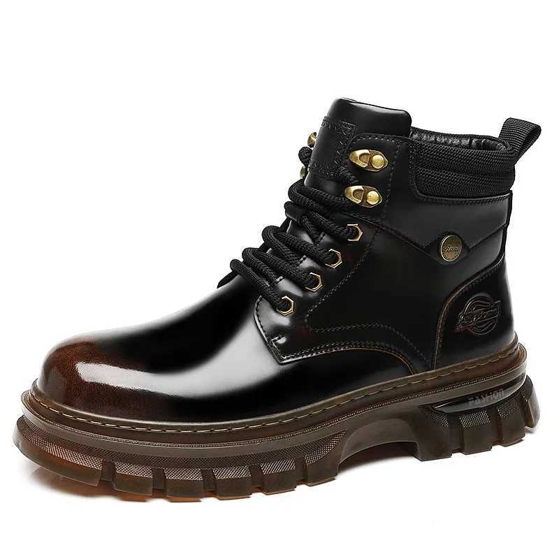 British leather platform mens boots fashion casual luxury work shoes mens autumn winter new designer foot mens boots Z250303