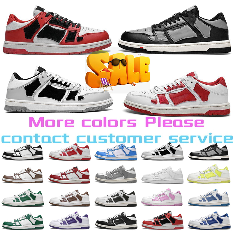 Designer Skel-Top Low Casual Shoes Skelet Bones Runner Top Low Skel Skeleton Women Men Retro Sneakers Black White Genuine Leather Lace Up shoe