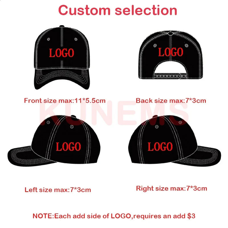 KUNEMS custom baseball cap unisex DIY blank rope truck cap summer beach cap 3D printed embroidered baseball cap 250228