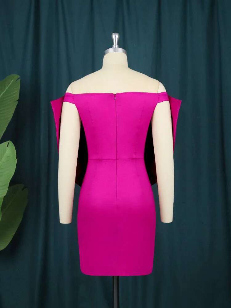 DEAT Fashion New Women's Bows Sleeveless Evening Party Dress 2024 Spring Trendy Off-Shoulder Wrap Hip Dresses Female 33A1076