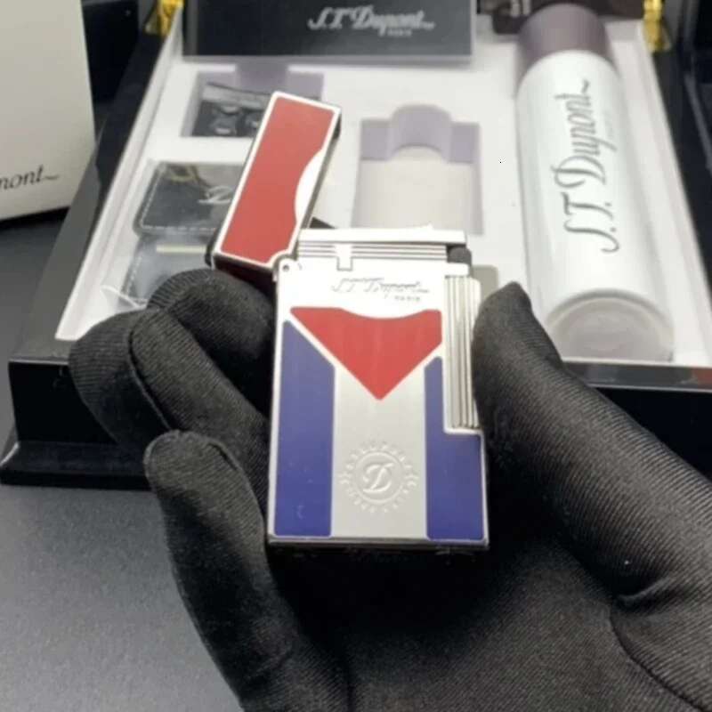 Classic Branded Gas Lighters Brass Lacquer Smoking Accessories Tobacco Cigar Gadgets Men Gift Collections Ding Sound