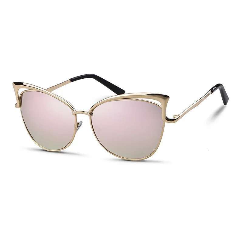 ZXIAC Metal Cateye Sunglasses Fashion Personalized Cat Eye Sun for Women Men Brand Design Colorful Party Glasses UV400