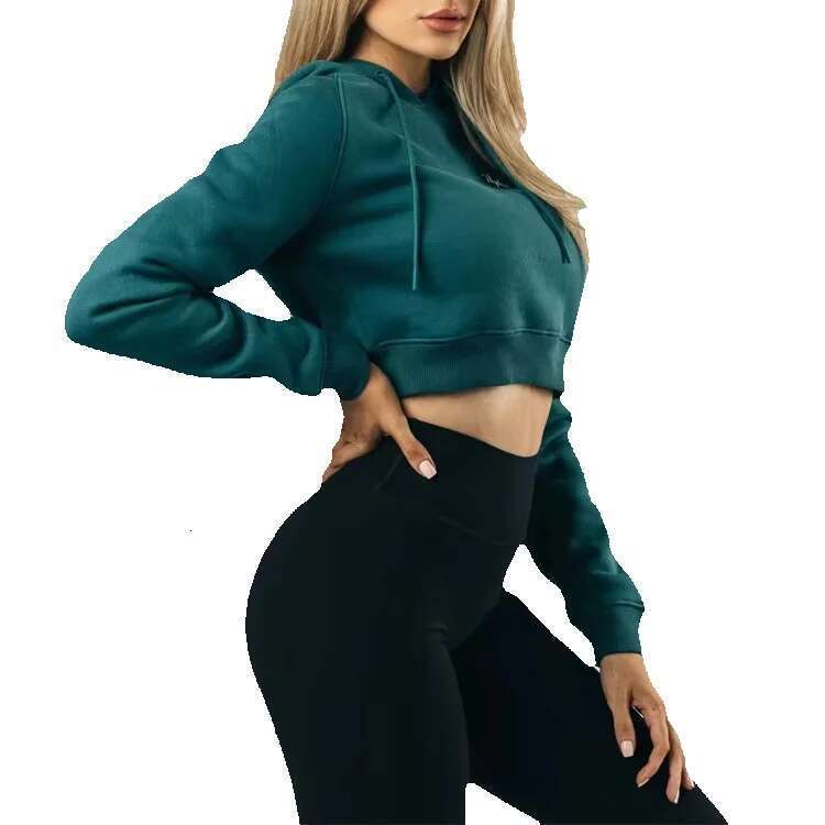 Wholesale Fiess Workout Pullover Custom Women Cropped Long Sleeve Hoodie