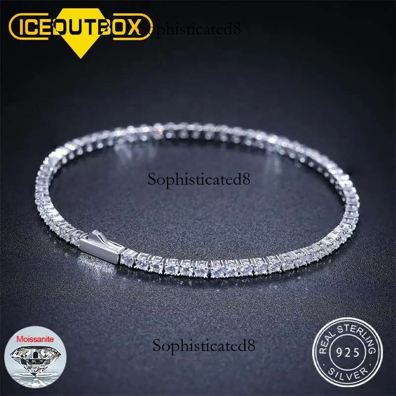 2mm 6/7/8/9 inch D VVS Moissanite Chain Tennis Bracelets For Women Girls Friend Jewelry Sterg Sier Passed Dia Test