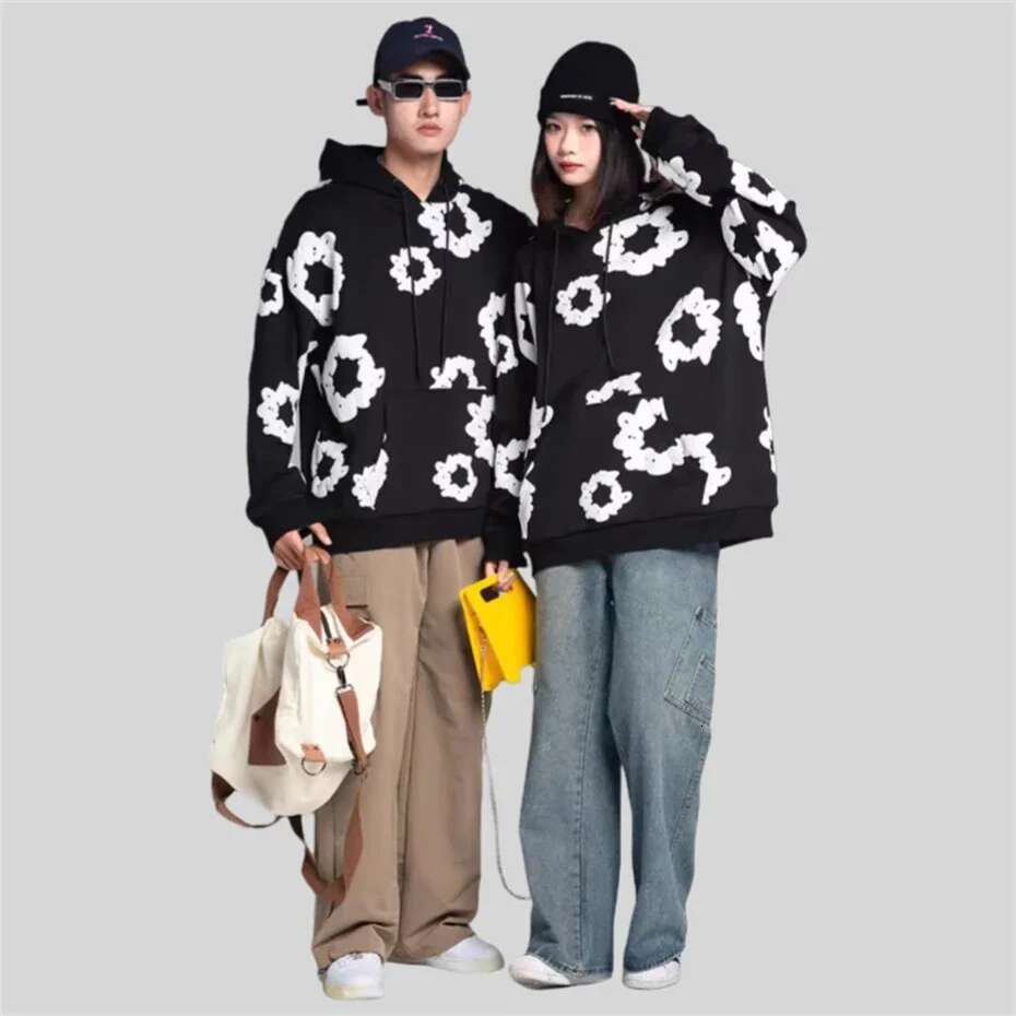 Hip Hop Fleece Hoodie Sweatshirt Streetwear Ral Print Graphic Hooded Pullover Men Black Haruku Cotton Unisex Hoodies