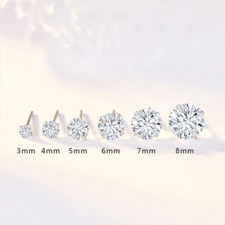 Crystal Zircon Real Channel Cubic Zirconia Stud Earrings for Women Sterg Sier Jewelry