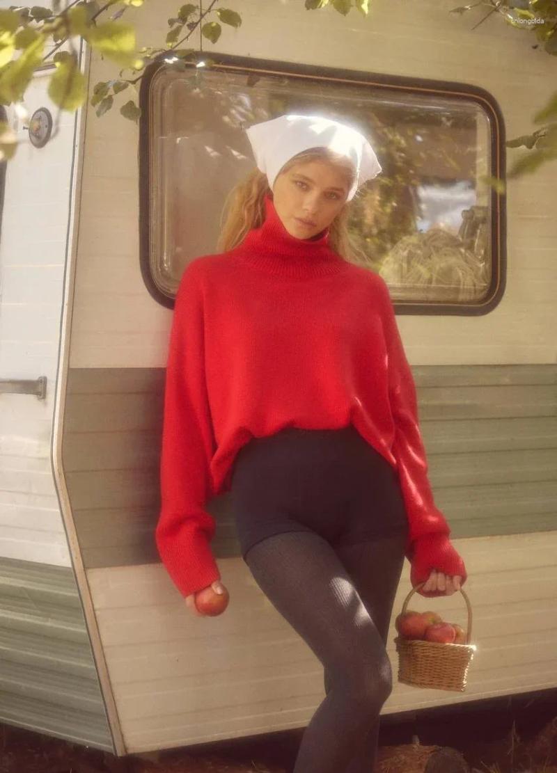 Women's Sweaters 2025 High Collar Sweater Explosive Comfortable Loose Versatile Set Head For Women In Europe And Spring
