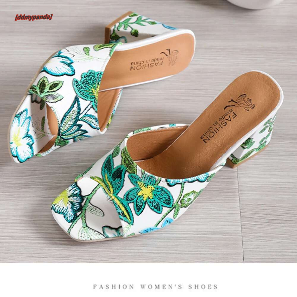 High Quality Shoes for Women Open Toe Women's Summer Outdoor Casual Chunky Heels Large Size Slippers atillas Mujer #ddmypanda