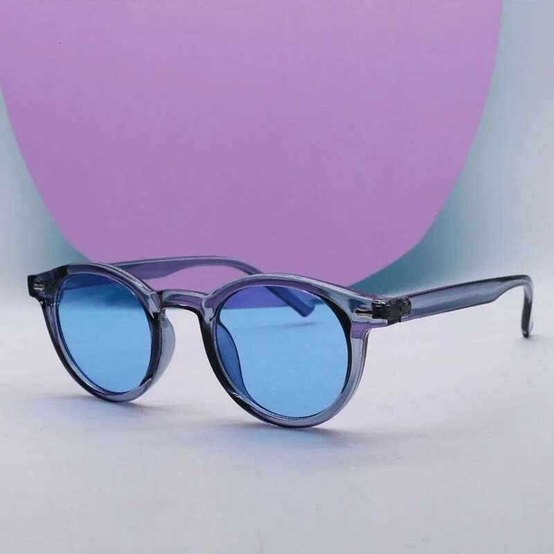 Vintage Rice Nail Round Sunglasses Women Hawksbill Blue Shades Eyewear Female Brand Design Sun Glasses Men oculos