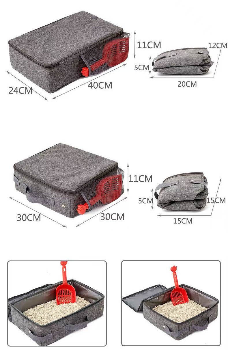 Foldable travel litter box Oxford Cloth Go out portable Pet bag Inside Mobile cat toilet