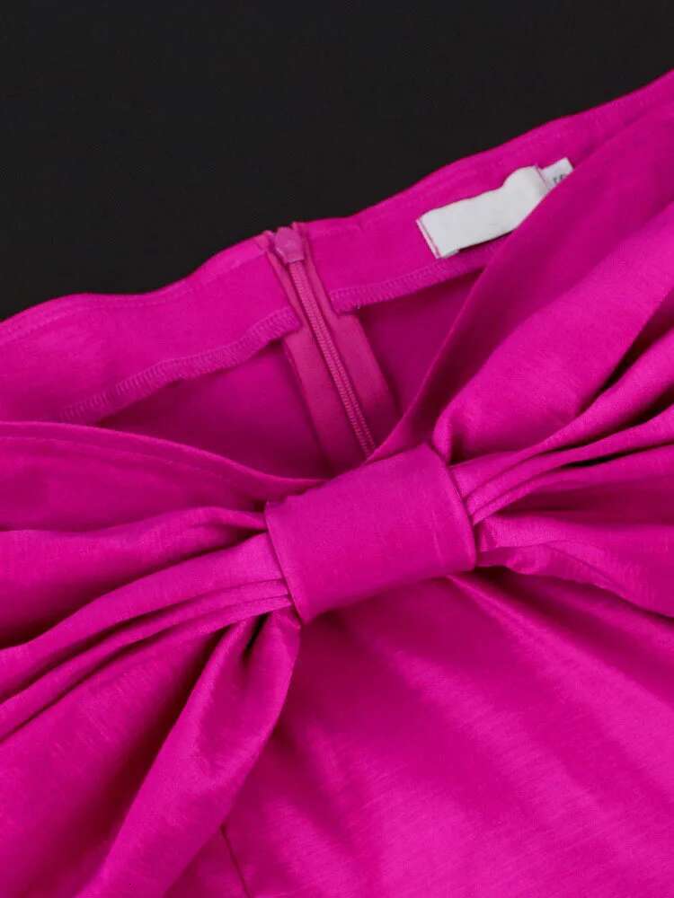 DEAT Fashion New Women's Bows Sleeveless Evening Party Dress 2024 Spring Trendy Off-Shoulder Wrap Hip Dresses Female 33A1076